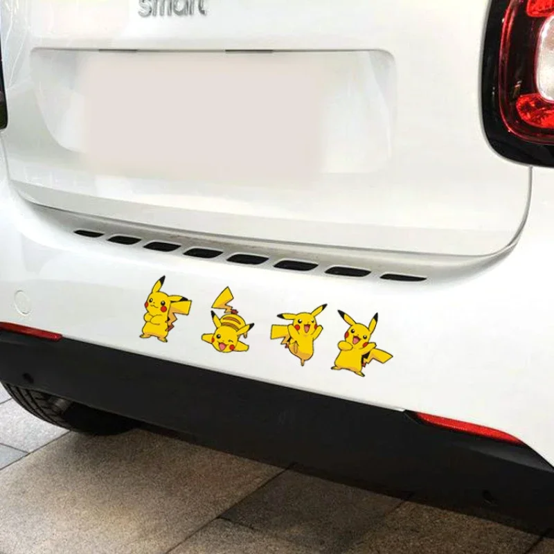 Pokemon Pikachu Sticker Cartoon Car Scratch Blocking Sticker Cartoon Fuel Tank Cap Sticker Children\'s Toy Birthday Gift