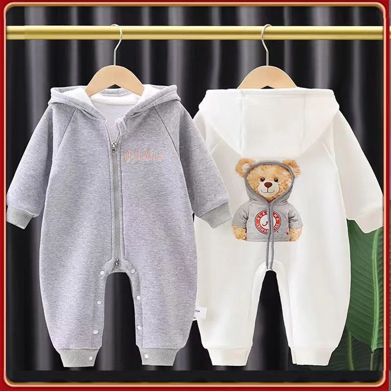 Baby Spring and Autumn Jumpsuit Boys Girls Long Sleeve Baby Clothes Newborn 0 to 18M Solid Romper Toddler Clothing Baby Overall