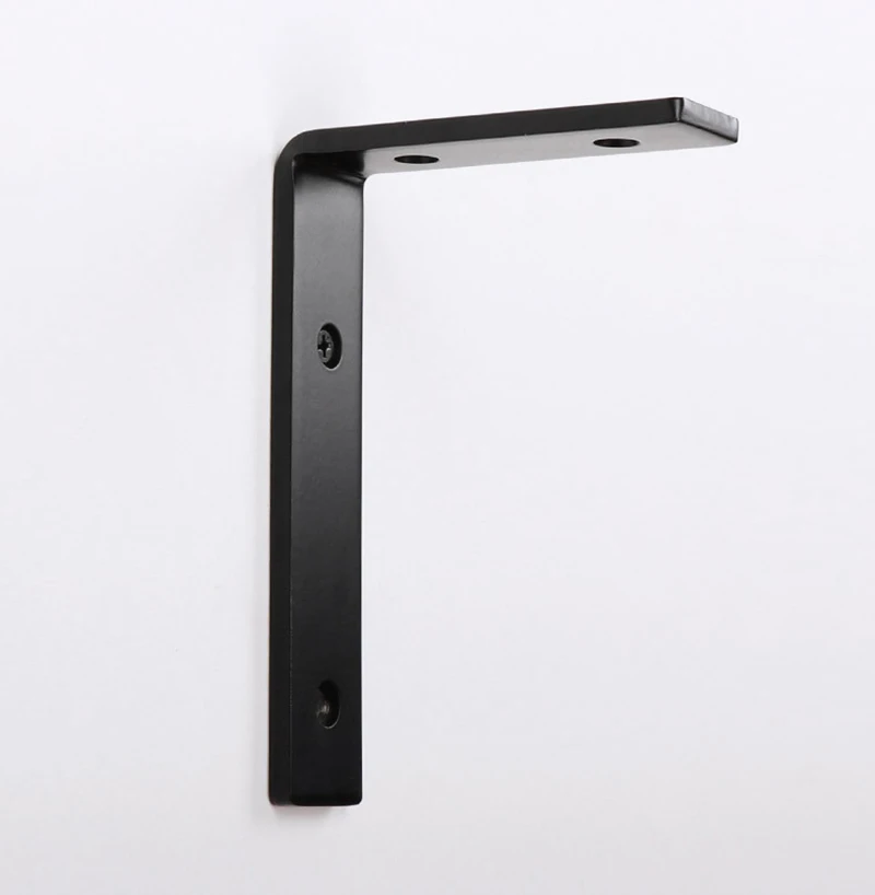 2 Stück Hochleistungs-Edelstahl-Eckcode schwarze Dreiecks halterung L-förmige Regal wand halterung Halterung Trennwand rahmen – Detail 7