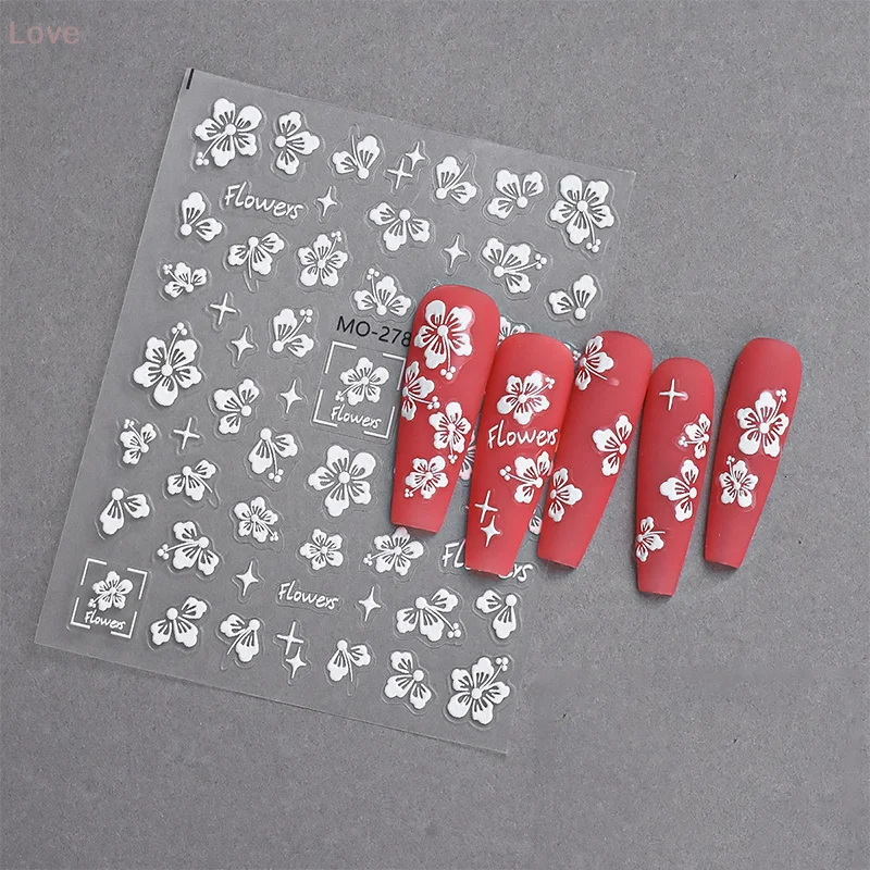 [L&P] زهرة شكل مسمار ملصق تعزيز لاصق 5D مجسمة شخصية صالون الأظافر لتقوم بها بنفسك عشاق الأظافر وعازفي الأظافر