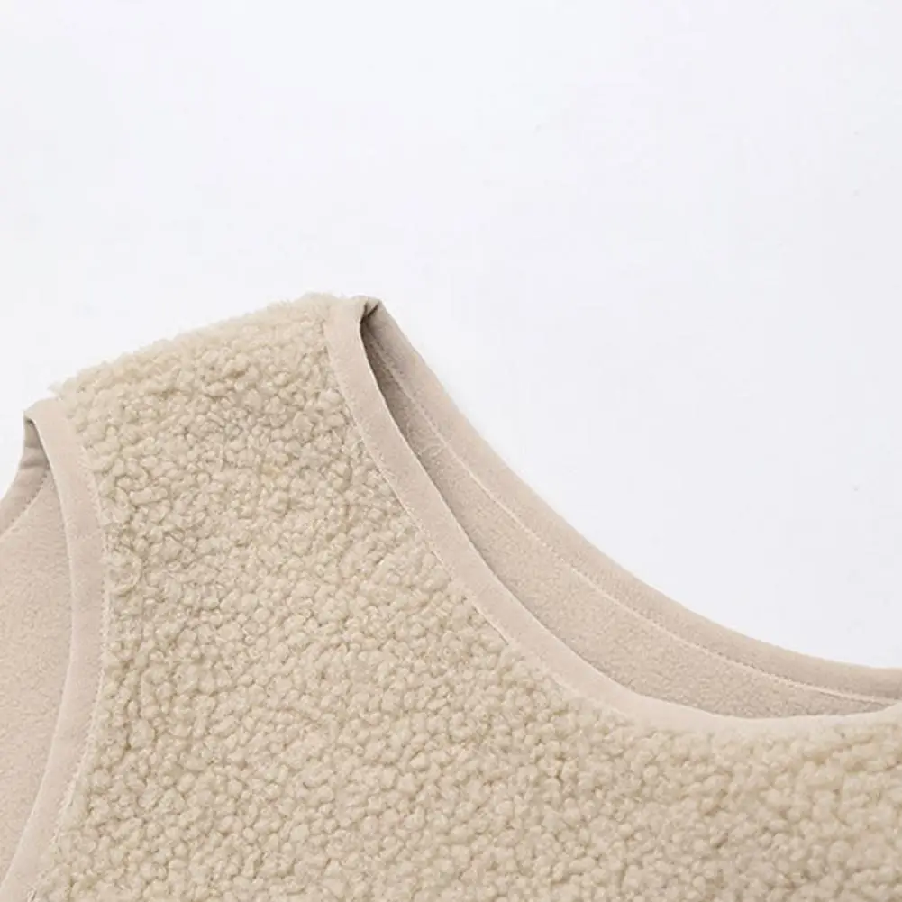 Solid Color Women Vest Women’s Fuzzy Sherpa Fleece Vest with Pockets Warm Jacket for Fall Winter Cozy Full Zip Waistcoat