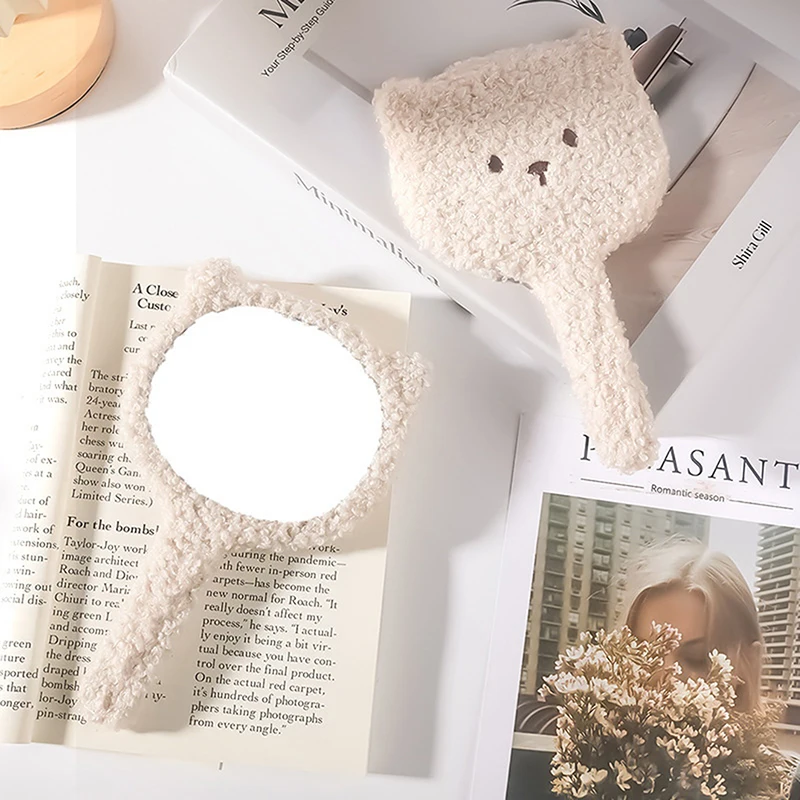 

Plush Bear Handheld Mirror Anime Girl Plush Decoration Mirror Cartoon Kawaii Birthday Accessories Gifts Toys