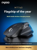 Rapoo Mt760 Wired Wireless Mouse Mute Ergonomic Rechargeable Bluetooth Laptop Office Tri Mode Birthday Present