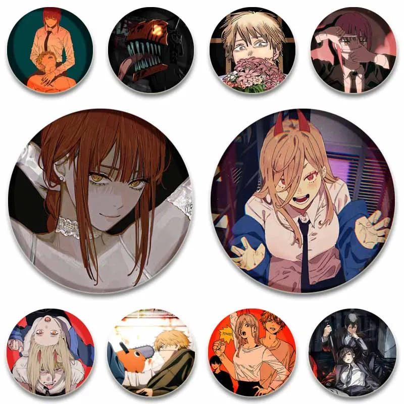 

Makima Denji Power Icons Cartoon Cosplay Badges Anime Chainsaw Man Brooch DIY Backpack Jacket Enamel Pin Jewelry Gift for Friend