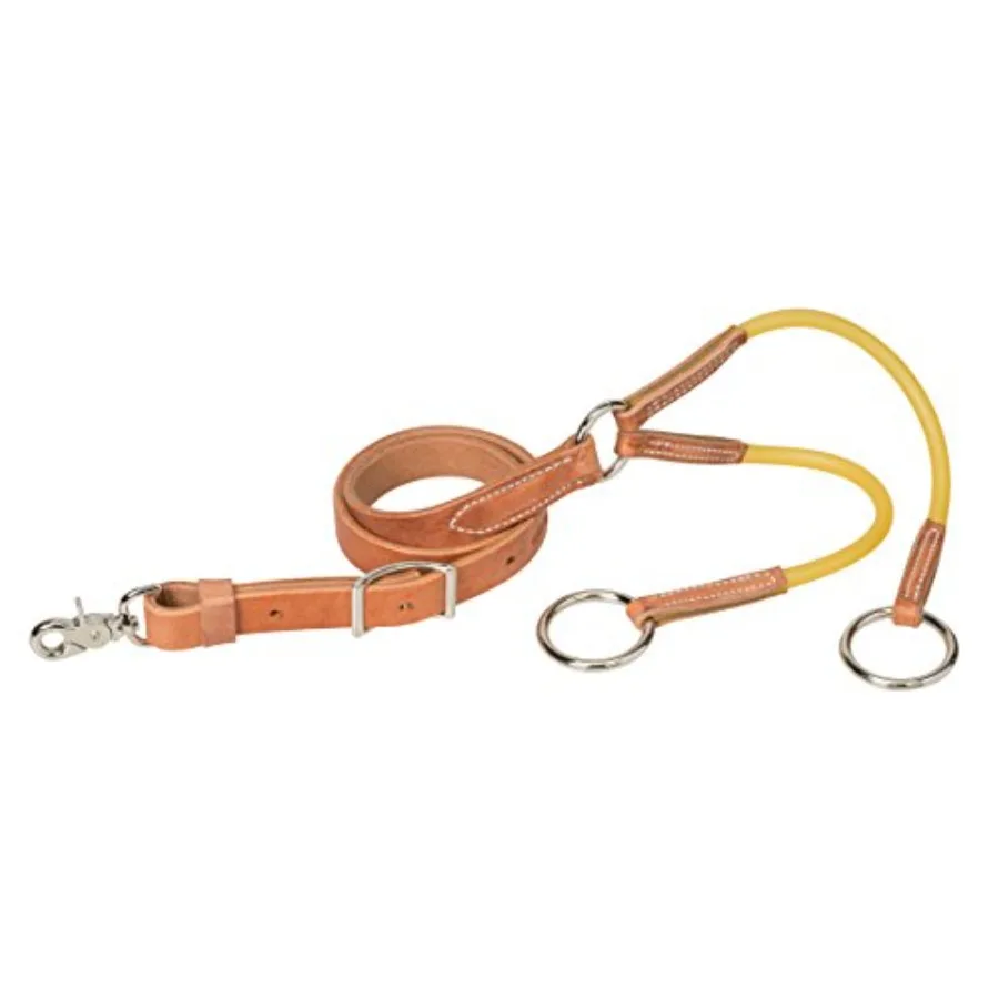 

Leather Training Fork Girth Attachment with Surgical Tubing Ends Russet 1" x 48"