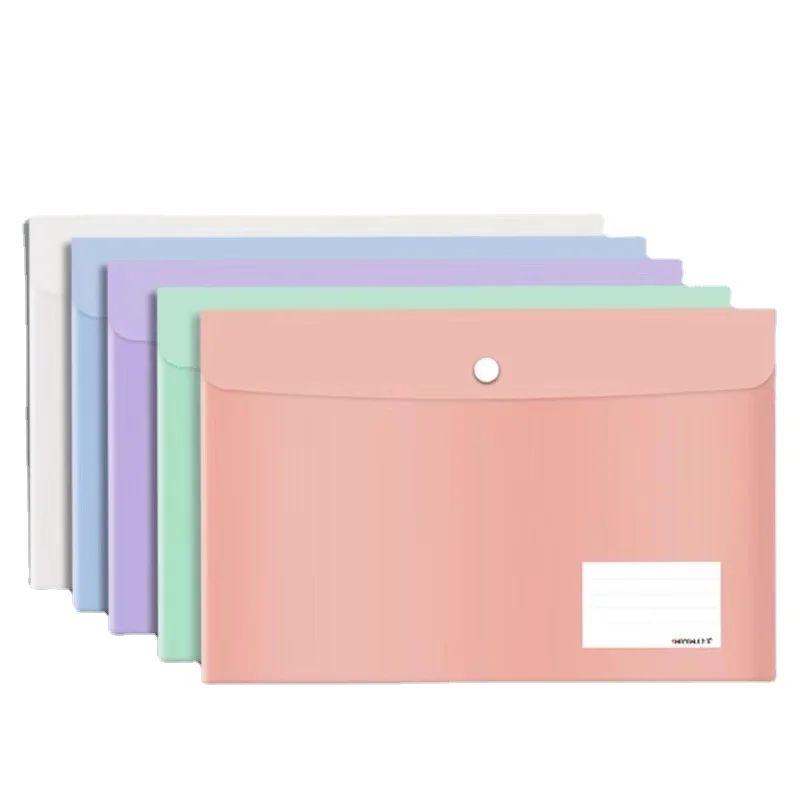 B-SHAMO 10pcs Plastic Envelopes with Snap Button Closure Extra Large Water-Resistant File Folder Poly Envelopes Expanding Folder