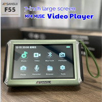 Fashion SANSUI F55 7-inch LED Display Radio Wireless Bluetooth Speaker Portable FM Radio TF Card Slot MP3 Music MP4 Player Video