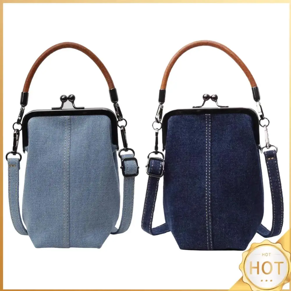 Mini bolso cruzado con correa desmontable para mujer, bandolera informal vaquera, bolso de hombro Retro, bolso de viaje para teléfono