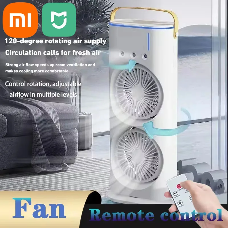 

XIAOMI MIJIA Air Conditioning Fan Spray Type Remote Control Rotatable Cooling Fan Portable Desktop Electric Fan with Light