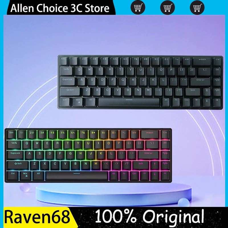 Original Teamwolf Raven68 mechanische Tastatur Magnetsc halter Schnell auslöser 8k Hot Swap Laptop