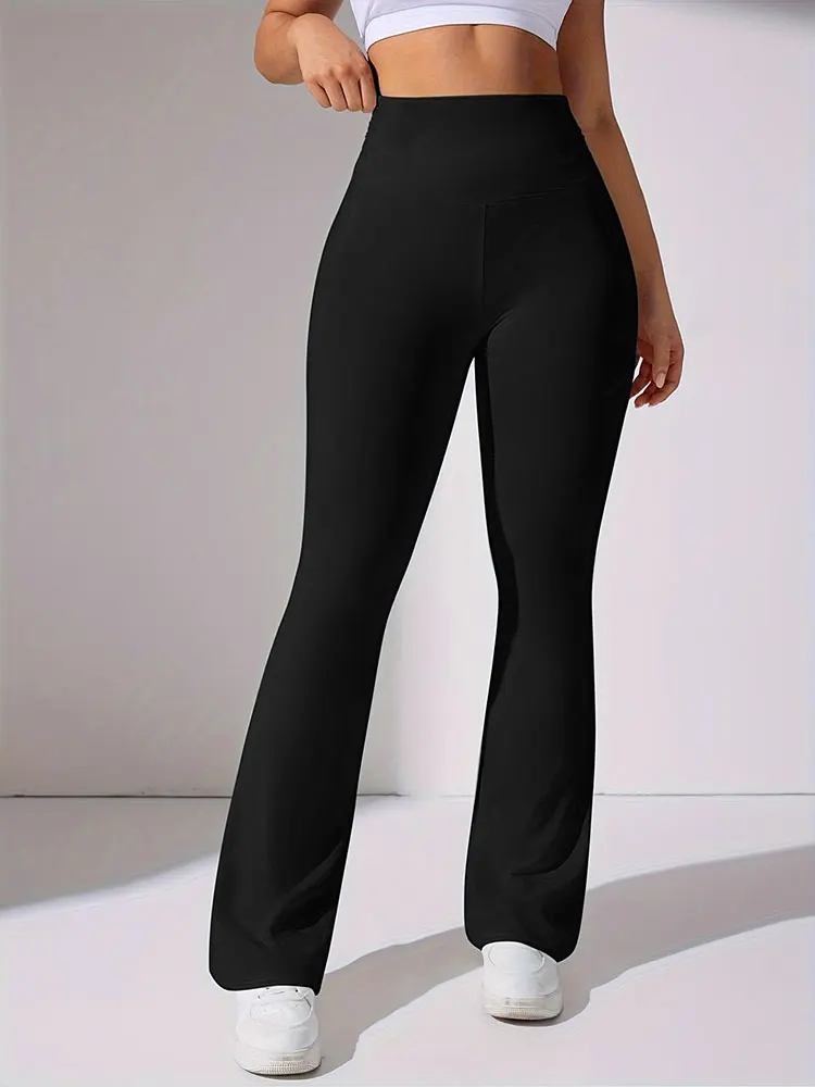 

Модные повседневные спортивные расклешенные брюки из ультрамягкой трикотажной ткани с эффектом подтяжки ягодиц, длинные брюки для фитнеса и йоги, спортивная одежда больших размеров для женщин