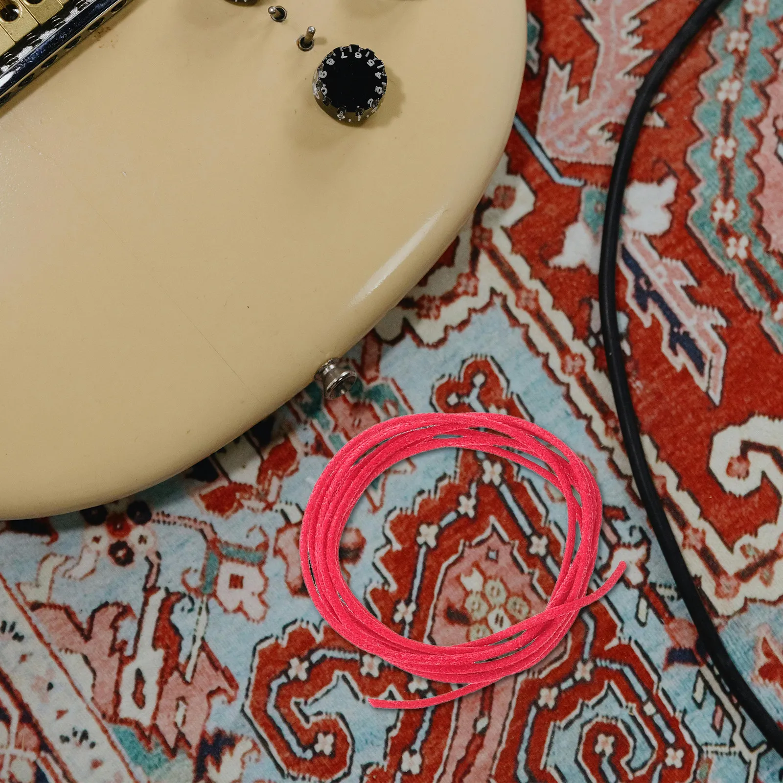 3Pcs Electric Guitar Waxed Cloth Braided Pushback Copper Wire Vintage Style Wiring Upgrade Guitar Repair Replacement Kit - view 2