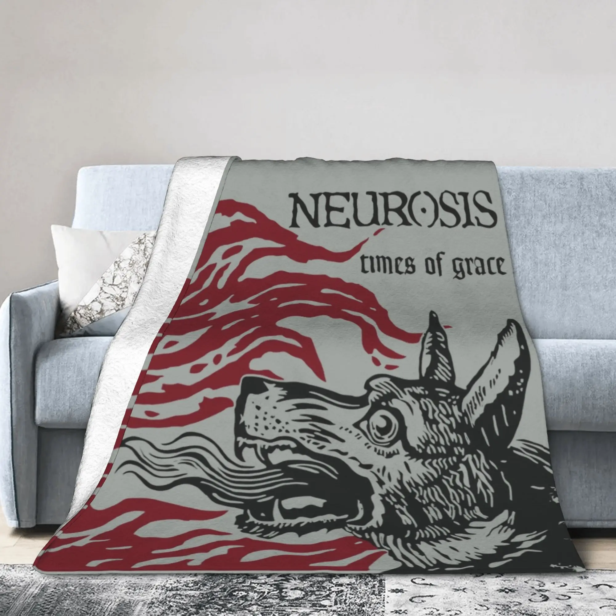 العصب أوقات نعمة الفرقة بطانيات محبوكة مضحك الذئب غامض رمي بطانية السفر الديكور رقيقة المفرش متعددة الوظائف #1