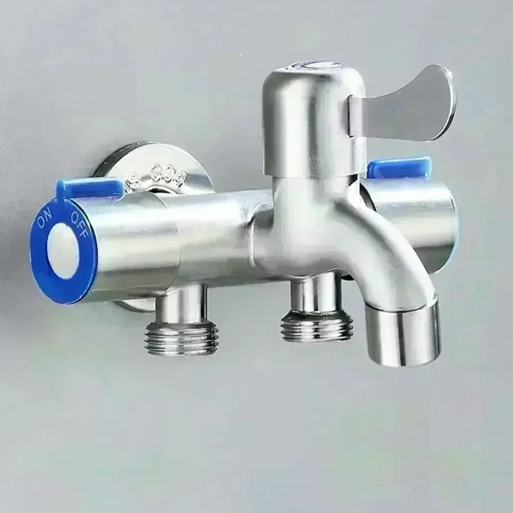 

Новинка 2025 года, смеситель для ванной комнаты с двойной ручкой, двойной контроль, смесители для холодной воды из нержавеющей стали, смеситель для стиральной машины, треугольные клапаны