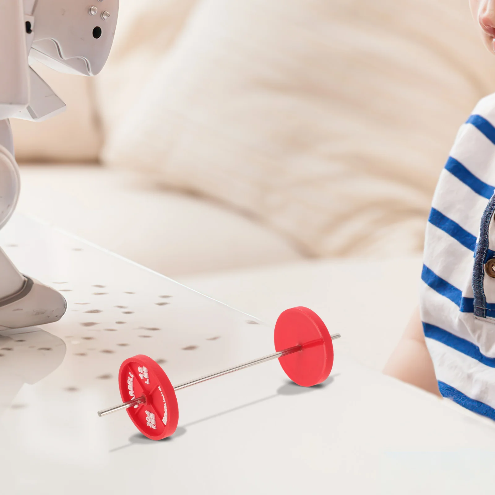 

Nail Toys Mini Fitness Barbell Model Room Cute Models Weights Furniture Decoration Equipment Red Office