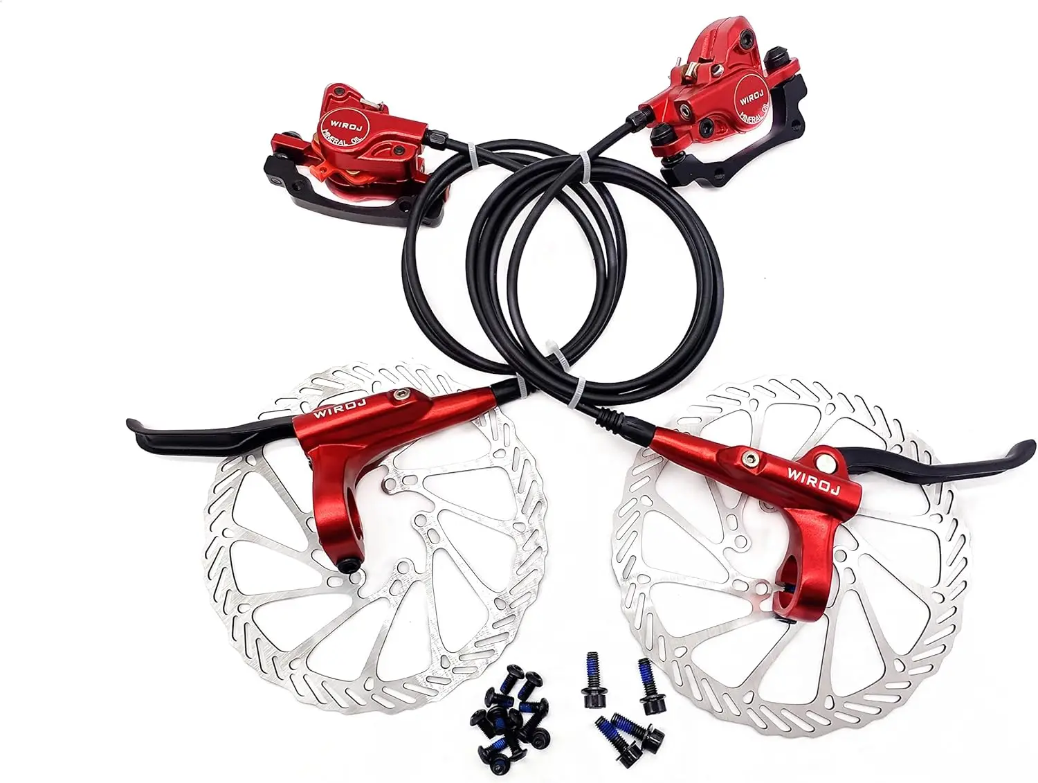 

Mountain Bike Hydraulic Disc Brake Set, Front & Rear Disc Brake Kit Fit Bicycle MTB XC Trail, e-Bike, Fat Bike, Upgrade kit for