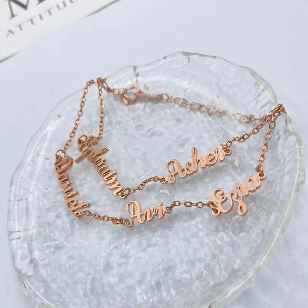 Custom Stainless Steel Bracelets for Women Double-layer Chain Customized Gold Name Bracelets Cute Bff Gifts Premium Jewelry