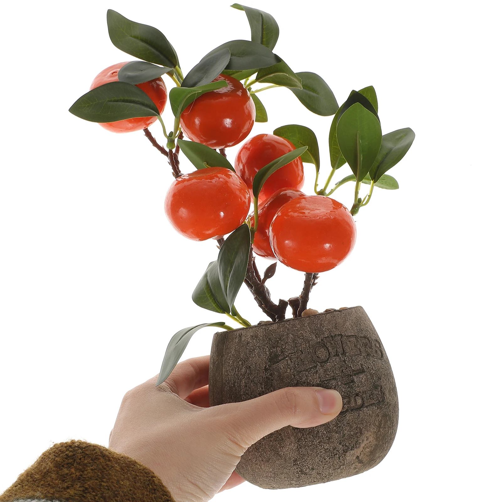 

Simulated Orange Bonsai Home Decorative Fruit Tree Ornament Artificial Plant Adornment for Living Room Office Table