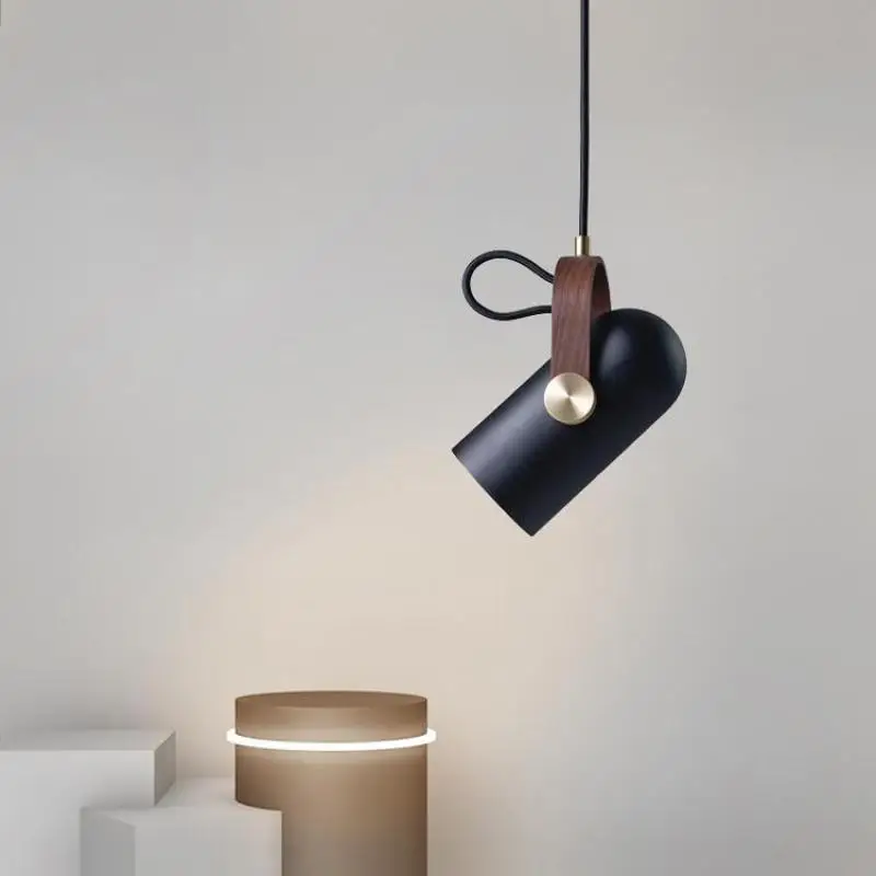 

Art deco LED cone pendant light for Restaurant showcase Black/white grain downlight Bedroom Cafe lighting LED spotlight
