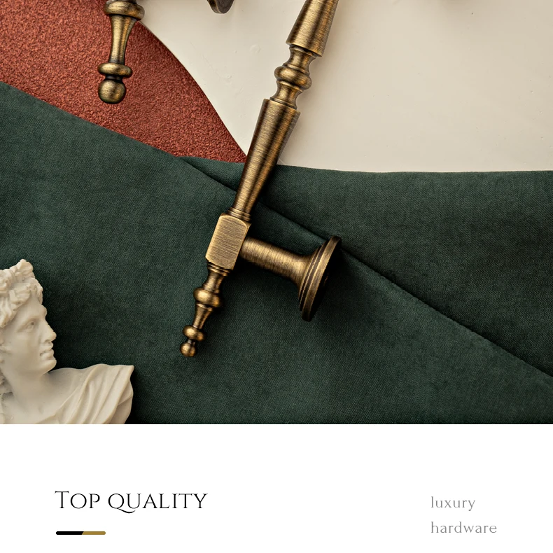 Antique brushed brass cabinet handle 4