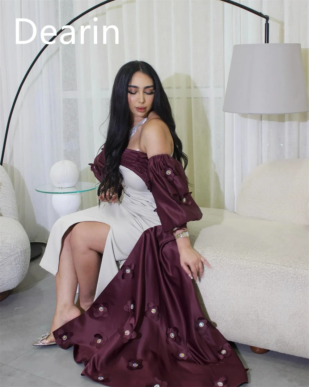 Customized Prom Dress Dearin Off-the-shoulder Column Ankle Length Skirts Vertically Bespoke Occasion Dresses Formal Saudi Arabia