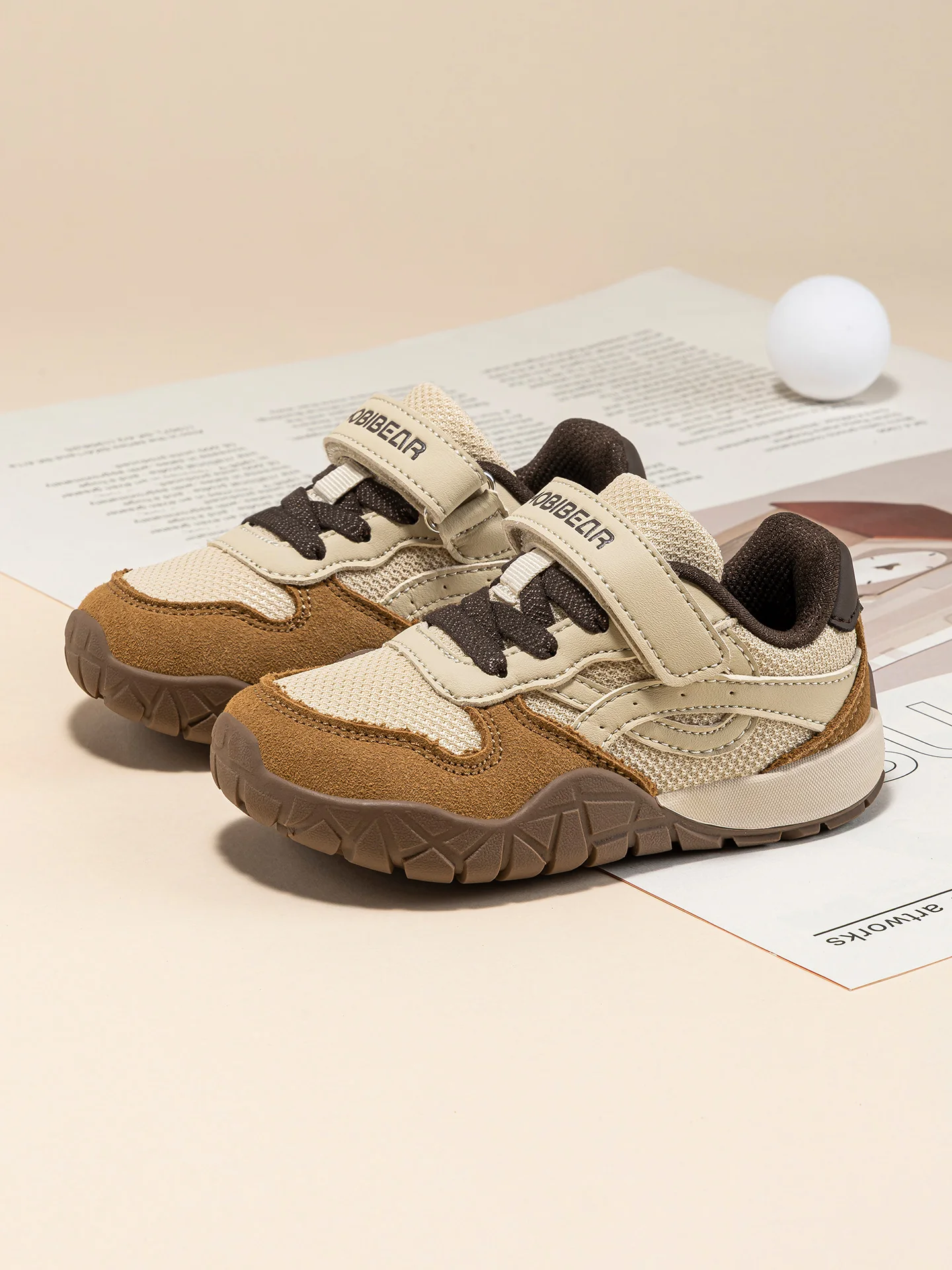 HOBIBEAR Wander-Sneaker für Kleinkinder mit breiter Zehenbox, Kunstleder-Mesh-Gehschuhe, Trekking-Outdoor-Laufschuhe mit Klettverschluss – Detail 11