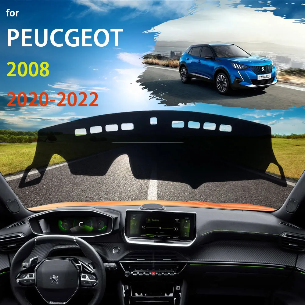 

Чехол для приборной панели, защитный коврик для Peugeot 2008 P24 2020 2021 2022, автомобильные аксессуары, Солнцезащитный ковер для приборной панели, коврик для приборной панели с защитой от УФ-лучей