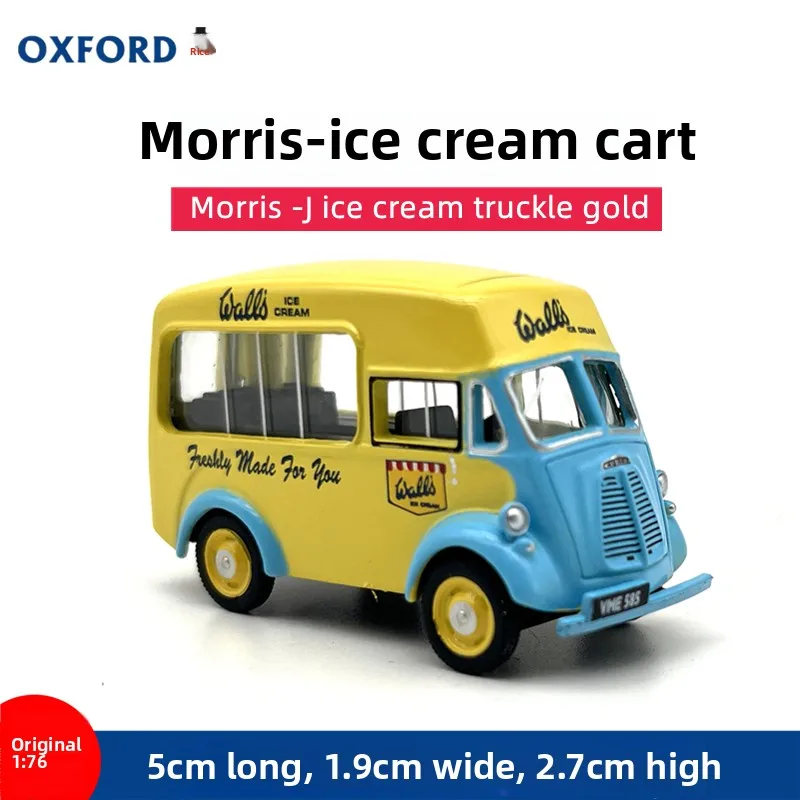 Modèle de voiture en alliage Diecast OXFORD à l'échelle 1:76 Morris -J Ice Cream Cart, jouet de collection, cadeau, souvenir, ornement de présentation