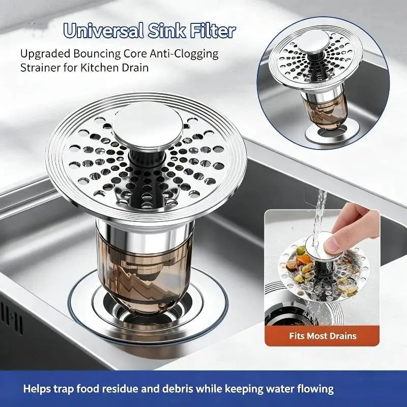 Spring-loaded Basin Drain Stopper 1Pcs Anti-odor Replacement Core Easy Install for Home Bathroom Sink Renovation