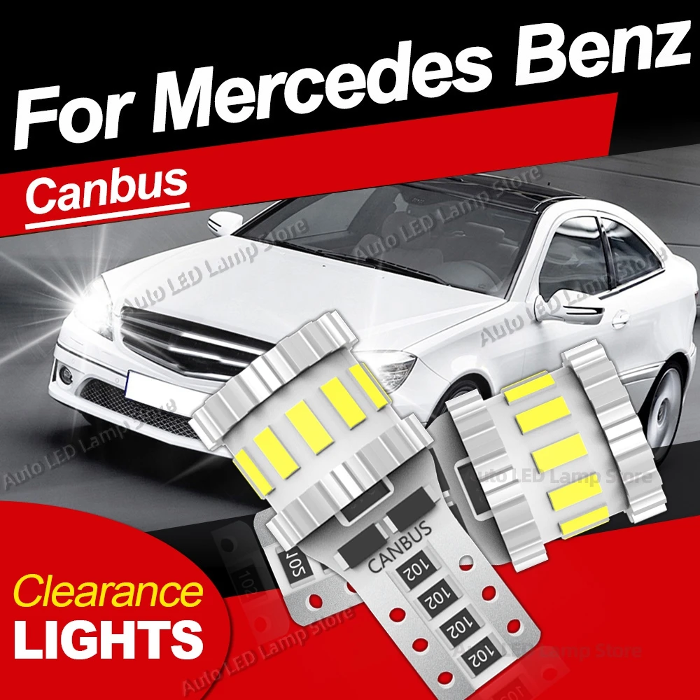 2pcs T10 W5W LED Canbus Light Bulb Clearance Lamp For Mercedes Benz CLC CLK CLS GL GLK SL Class CL203 C209 A209 C219 X166 X204 R