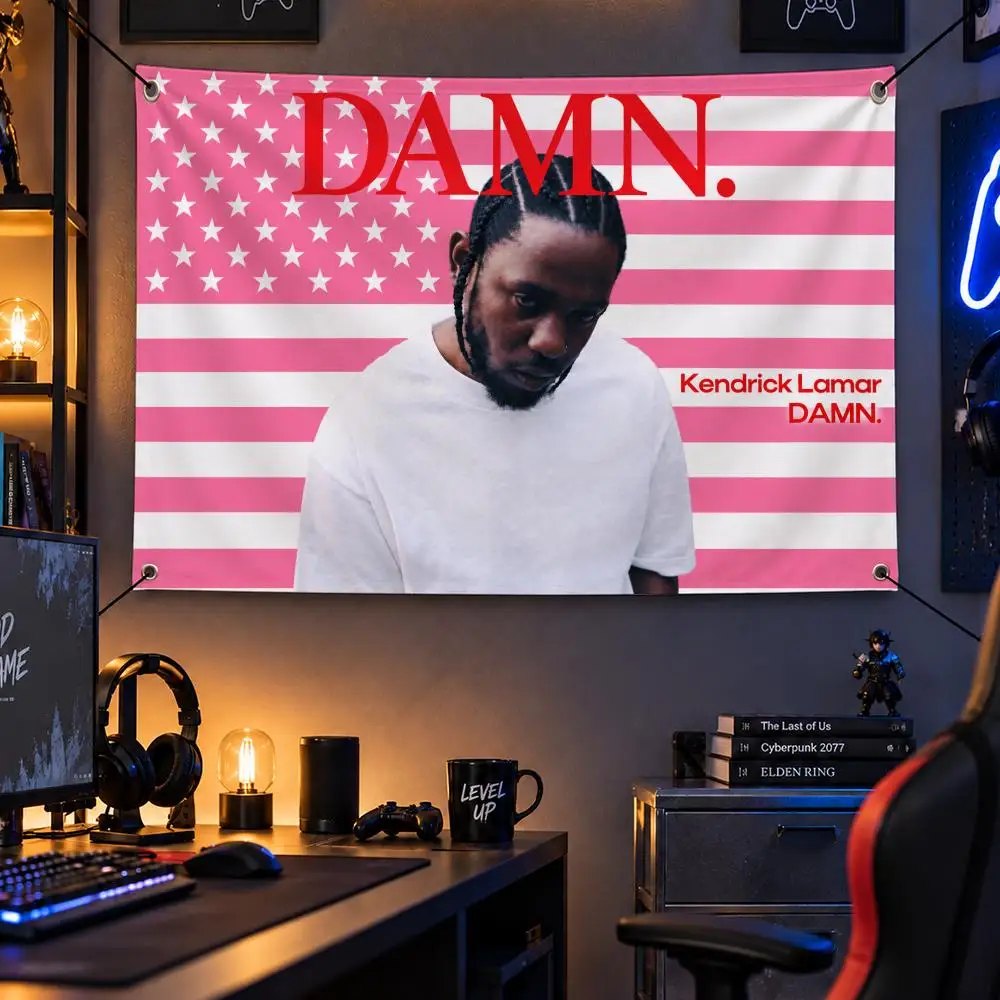 Rapper K-Kendrick Lamar Flags Personalized Flag Room Dorm Camping Picnic Garage Bar Indoor Outdoor Wall Decor
