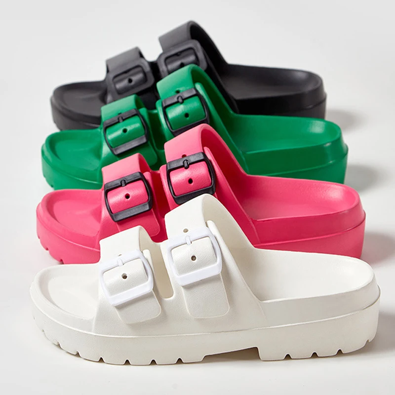 Comwarm New Women's Platform Summer Slippers Fashion EVA Thick Soles Beach Shoes With Double Buckle Casual House Women  Sandals - Product Main Image