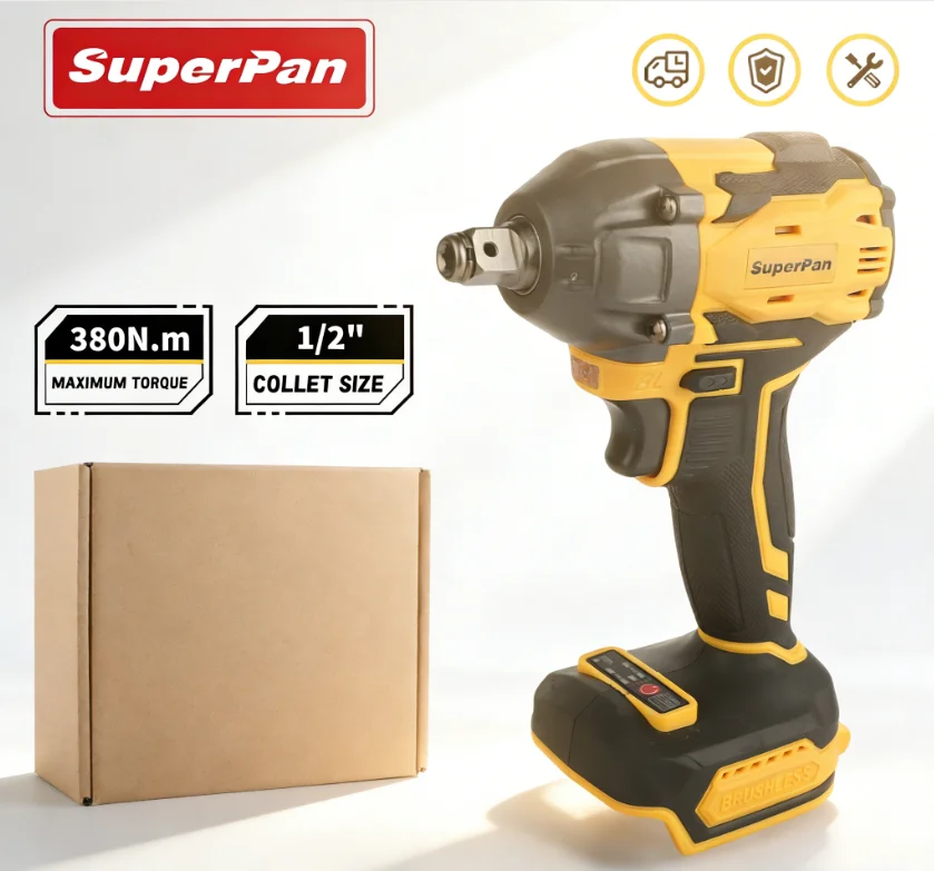 

Industrial grade brushless electric wrench 380N. m lithium battery impact air cannon For Dewalt Battery pin(bare metal version)