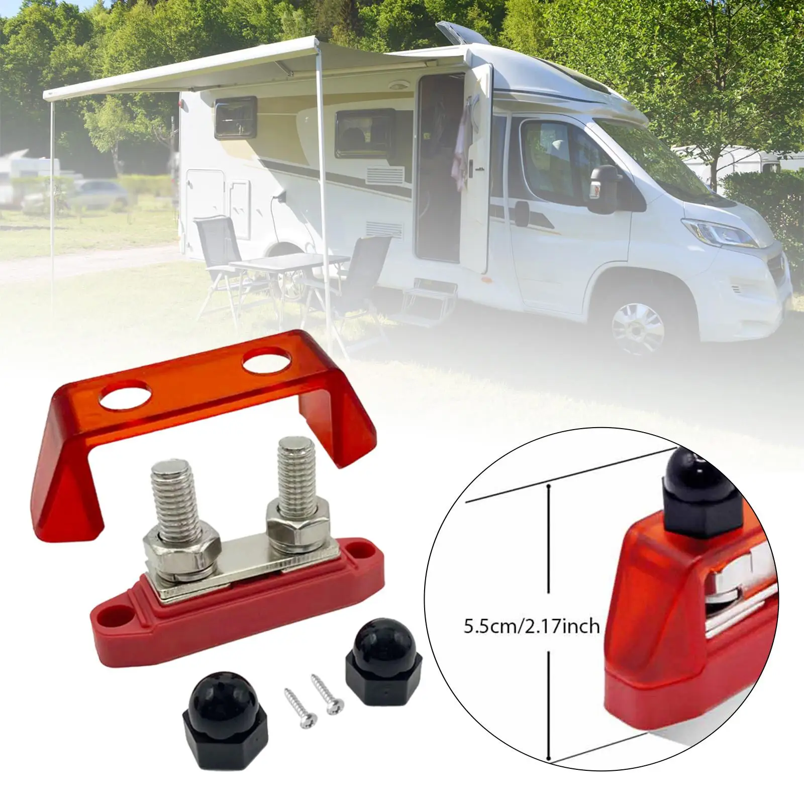 Yachts Buses Vehicles Bus Bar Double Stud Distribution Block with Screws 200A 12V to 48V for Marine Automotive