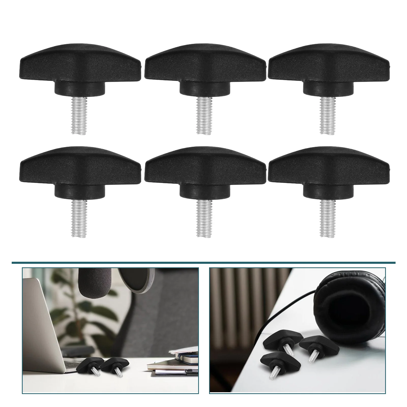 Viti per piastra a vite per supporto per microfono da 10 pezzi Hardware di bloccaggio Bullone a pollice filettato in plastica solida