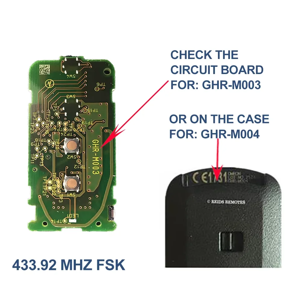 YOCASTY GHR-M004 M003 Smart Keyless Remote Key NCF2951X CHIP 433mhz For Mitsubishi Pajero Sport L200 Dodge Attitude2014 - 2019