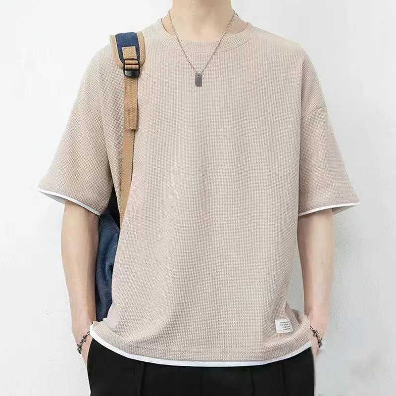 T -shirt male youth student cotton high -end short -sleeved shirt 2022 Summer new trendy top body