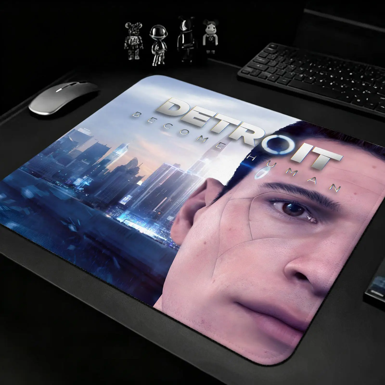 S/M/L Gaming Mat,Reinforced Stitched Edge,Detroit Become Human Portable Non‑Slip Pad for Laptop Office & E‑Sports Game Play