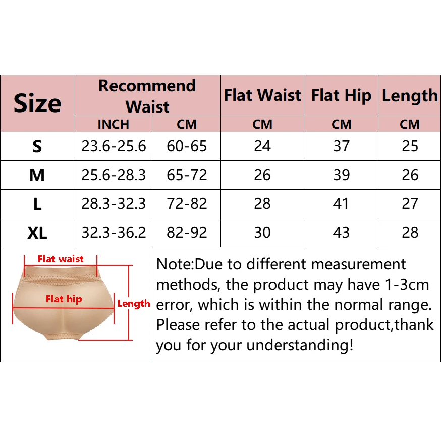 YBFDO Breathable Waist Hip Butt Pads Enhancer Shaper Push Up Panties Seamless Underwear Women Breathable Butt Lifter Underwear