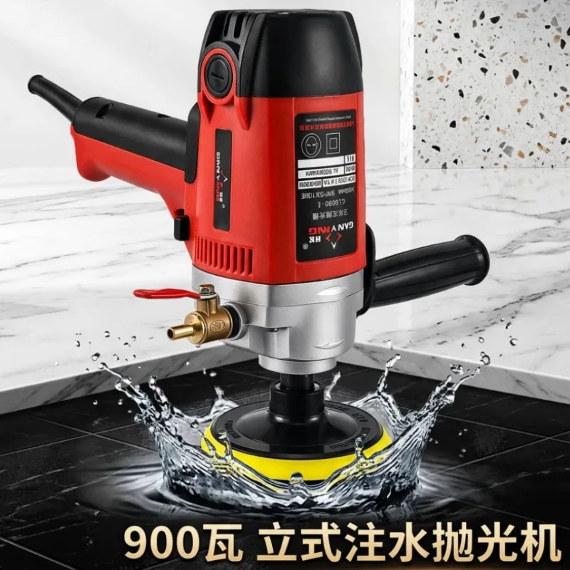 Water Injection Polishing Machine, Stone & Cement Marble Floor Grinder, Adjustable Speed 220V/110V
