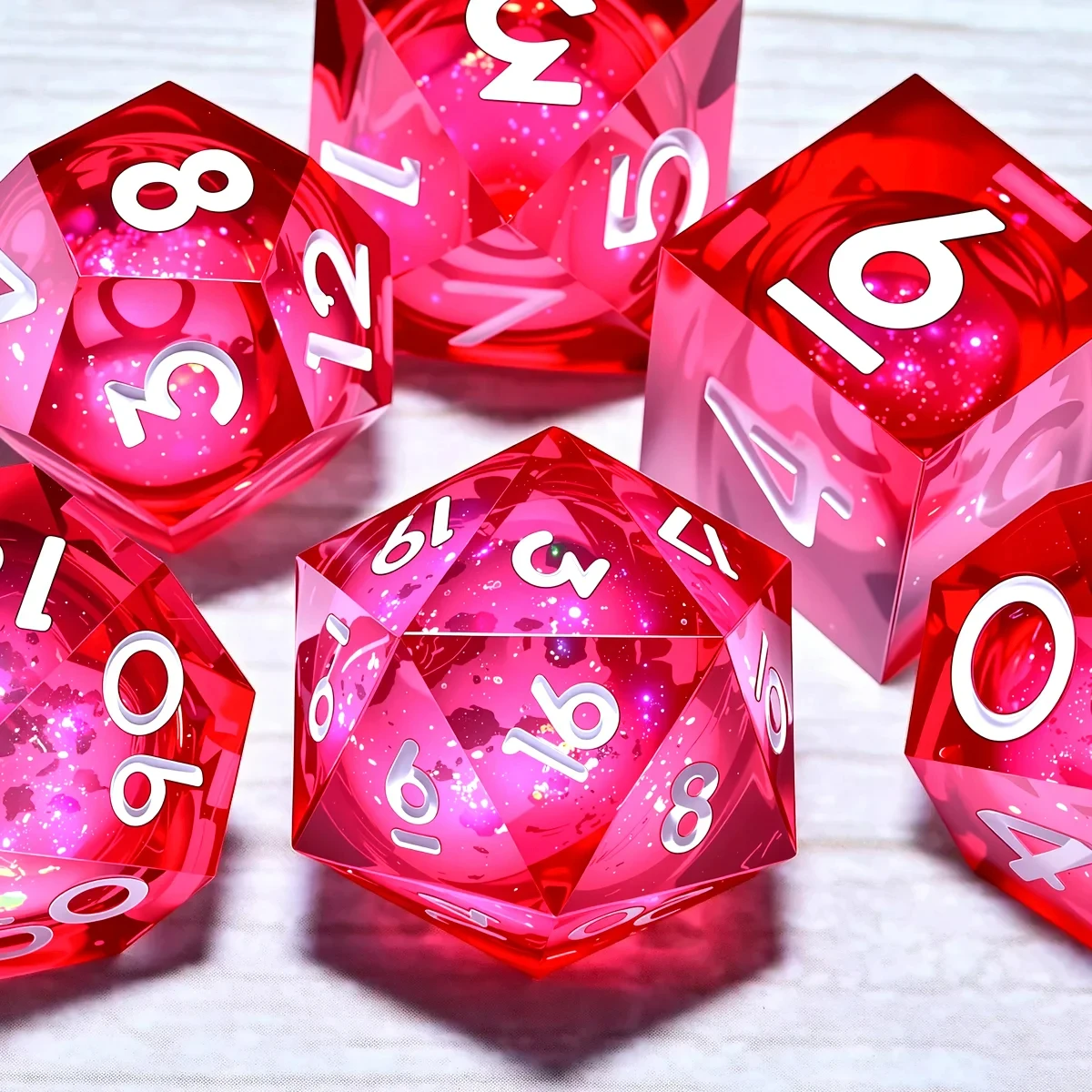 

DND Resin Dice 7-Piece Set for Dungeons and Dragons DND 5e RPG Gift, Board Game Tabletop Role Playing Dice Game, Birthday Gift,