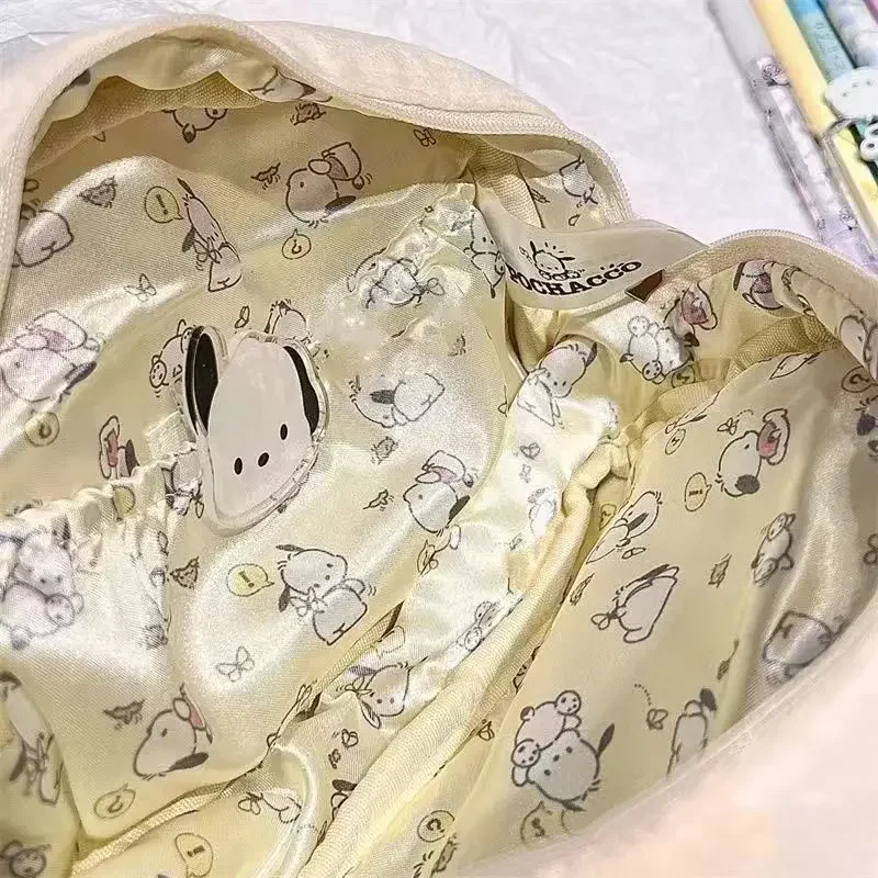 Sanurgente Pochacco-Trousse de maquillage en peluche pour femme, sac à stylo portable, dessin animé mignon, grande capacité, haute qualité, cadeau