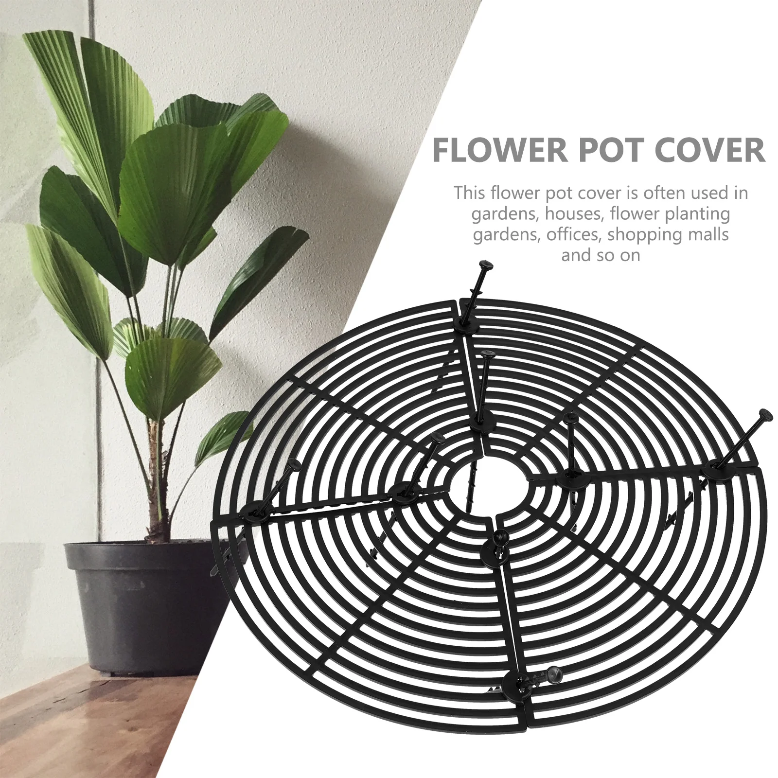 

2Pcs Flower Pot Cover Plant Pot Grid Soil Protector Guard for Dogs Cats Stopper Plastic Accessory for Indoor Outdoor Garden