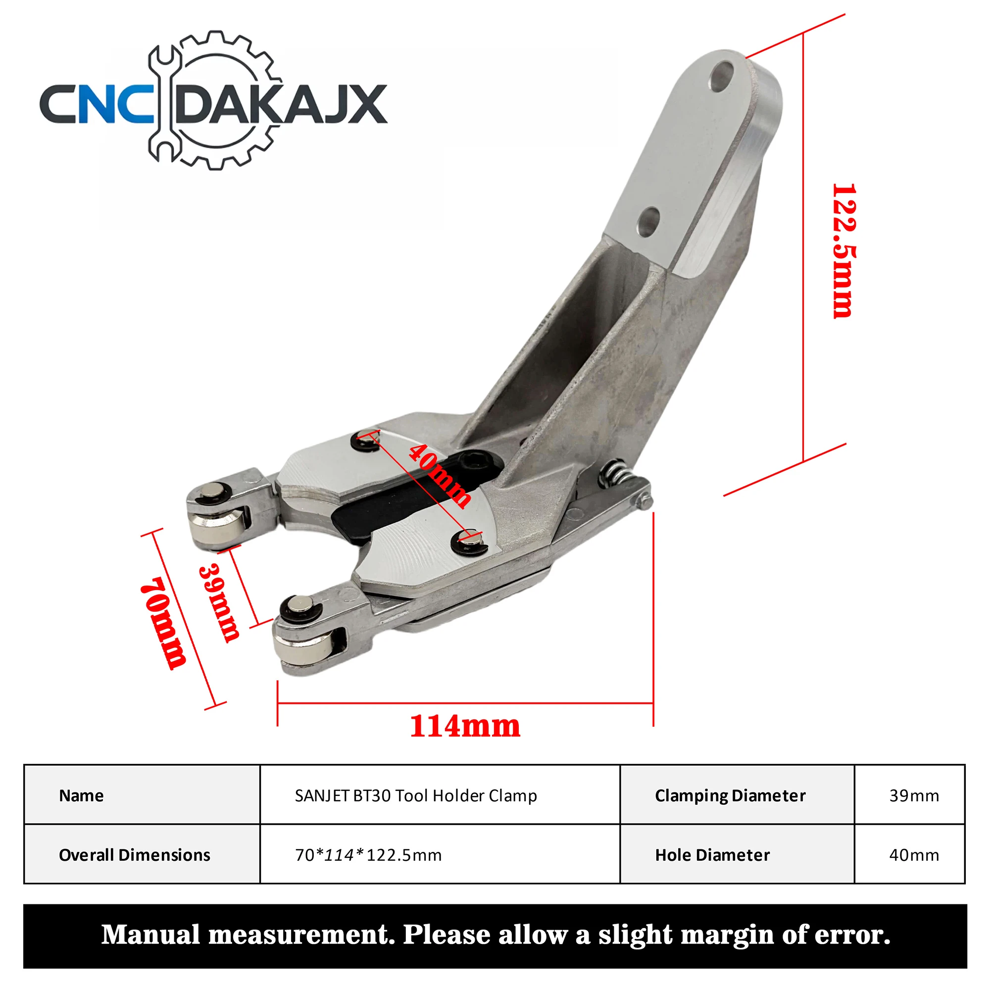 SANJET BT30 Tool Holder Clamp Tool Changer Grippers Fork for CNC Router Milling Machine