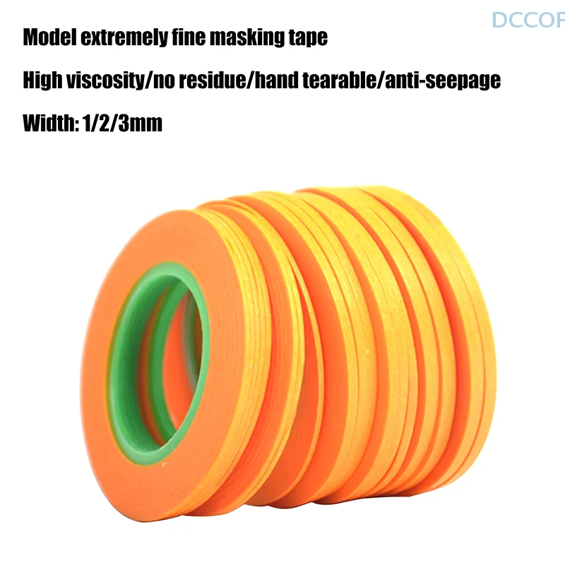 18M 1/2/3MM Yellow Model Covering Tape Adhesive Textured Paper Car Paint Decoration Seamless Hand Tear Without Mark For Painting