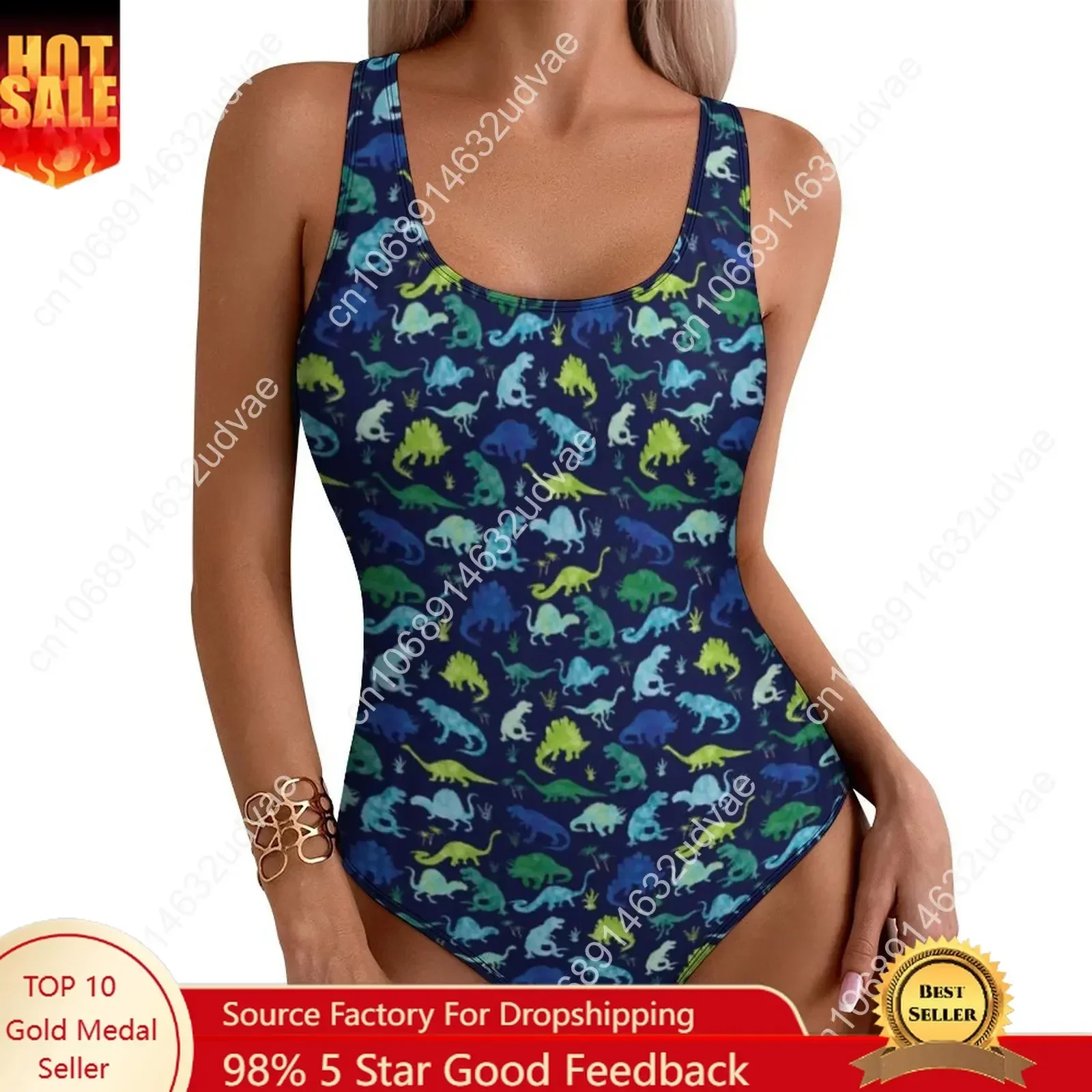 Dinosaur Swimsuit Green Blue Animal Women Swimwear One Piece Holiday Rave Bathing Suits Bodysuit Design Beach Wear Plus Size