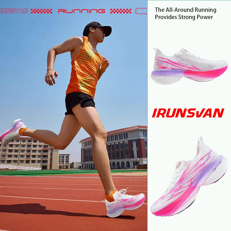 IRNSVAN  Carbon Plate Running Shoes for Men and Women Racing Marathon Stable Rebound Shock-absorbing Training Sneakers