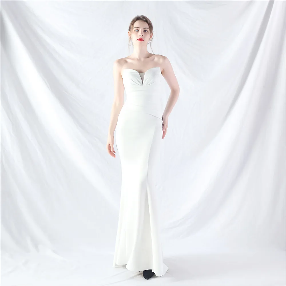 DSP حورية البحر على شكل حرف V فساتين لحضور الحفلات الموسيقية للمرأة أنيقة لون الحلوى فستان سهرة طويل للحفلات ماكسي فساتين حفل فستان رسمي #6
