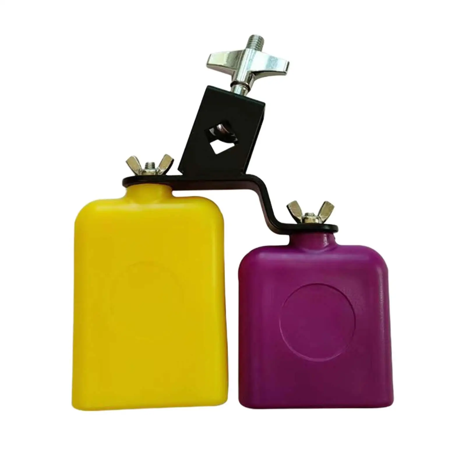 Bicolor Cowbell Noise Maker Sturdy Practical Pitched Block Double Mounted Bells