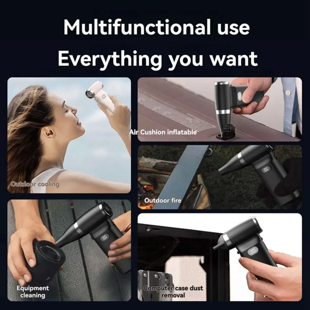 

110000 RPM Portable Handheld Fan ED Digital Display 100 Wind Speeds Mini Turbo Violent Fan Powerful Airflow Multifunctional